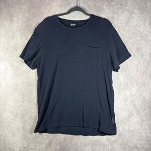 NN07 T-Shirt Mens L Navy Clive Tee 3323 Waffle Knit Pocket Short Sleeve Casual